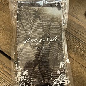 NWT Free People Daisy Logo Tights in Black (one size)